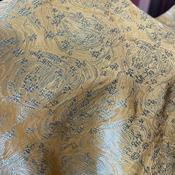 Vintage 1960s turquoise and gold jacquard dress - Picture 7 of 8